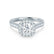 OPHELIA - Cushion Moissanite & Diamond 18k White Gold Halo Ring Engagement Ring Lily Arkwright
