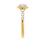 OPHELIA - Cushion Moissanite & Diamond 18k Yellow Gold Halo Ring Engagement Ring Lily Arkwright