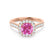 OPHELIA - Lab Grown Pink Sapphire & Diamond 18K Rose Gold Halo Engagement Ring Lily Arkwright