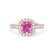 OPHELIA - Lab Grown Pink Sapphire & Diamond 18K Rose Gold Halo Engagement Ring Lily Arkwright