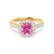 OPHELIA - Lab Grown Pink Sapphire & Diamond 18K Yellow Gold Halo Engagement Ring Lily Arkwright