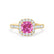 OPHELIA - Lab Grown Pink Sapphire & Diamond 18K Yellow Gold Halo Engagement Ring Lily Arkwright