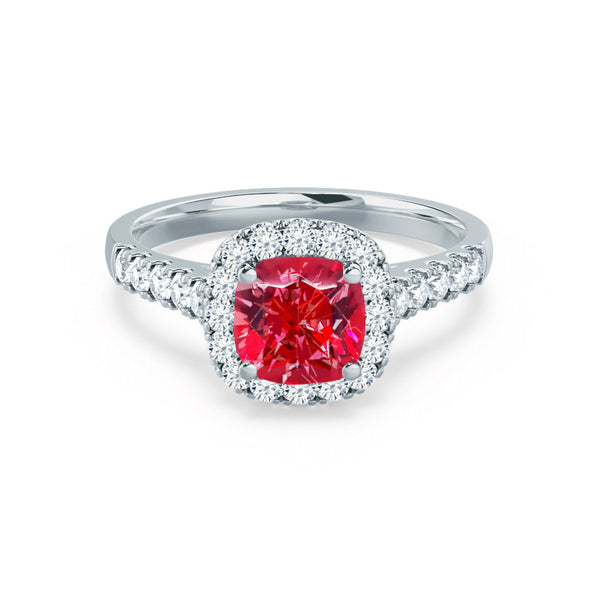 Cushion cut clearance ruby engagement rings