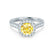OPHELIA - Lab Grown Yellow Sapphire & Diamond 18K White Gold Halo Engagement Ring Lily Arkwright
