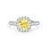 OPHELIA - Lab Grown Yellow Sapphire & Diamond 18K White Gold Halo Engagement Ring Lily Arkwright
