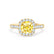 OPHELIA - Lab Grown Yellow Sapphire & Diamond 18K Yellow Gold Halo Engagement Ring Lily Arkwright