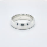 - D Shape Profile Wedding Ring 18k White Gold