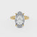 HALLIE - Elongated Oval Lab Diamond Hidden Gallery Solitaire Engagement Ring Inspired by Hailey Bieber