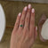 Giselle 0.76ct : 6mm Round Cut Chatham Emerald 18k white gold Pavé Engagement Ring Lily Arkwright