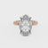 HALLIE - Elongated Oval Lab Diamond Hidden Gallery Solitaire Engagement Ring Inspired by Hailey Bieber