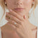 Eden shoulder set solitaire round lab diamond shoulder twist set 18k yellow gold engagement ring