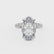HALLIE - Elongated Oval Lab Diamond Hidden Gallery Solitaire Engagement Ring Inspired by Hailey Bieber