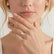 Lulu petite solitaire radiant lab diamond set 18k rose gold engagement ring