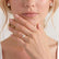 LIVELY - Round Lab Diamond 18k Rose Gold Hidden Halo Micro Pavé Shoulder Set Ring