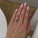 Lulu Lab Grown Emerald 1.05 Princess Cut 950 Platinum Petite Solitaire Engagement Ring Lily Arkwright Square