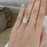 DIANA - Chatham® Pink Sapphire & Lab Diamond 18k White Gold Halo