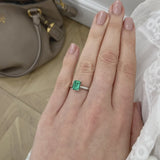FLORENCE - Chatham® Green Emerald Platinum Solitaire Ring