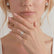 COCO - Pear Lab Diamond 18K White Gold Petite Hidden Halo Triple Pavé Shoulder Set