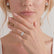 CELESTE - Toi et Moi Lab Diamond Emerald & Pear Diamond Band Ring 18k White Gold