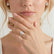 Isabella solitaire oval lab diamond cathedral setting set 18k white gold platinum engagement ring