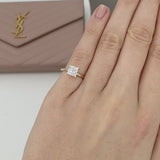 LULU - Princess Moissanite 18k White Gold Petite Solitaire Ring