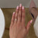 Cecelia 1.65mm / 0.16ct Lab Diamond Micro Pavé 18k Yellow Gold Eternity Wedding Band Ring & Lulu 0.40ct Oval Cut Engagement Ring Lily Arkwright