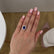 Diana 3.94ct 10x8mm Oval Cut Chatham Blue Sapphire & Lab Diamond 18k Yellow Gold Halo Two Tone 950 Platinum Basket Ring Lily Arkwright 