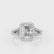 EVERLY - Radiant Blue Sapphire & Diamond 18k White Gold Split Shank Halo Ring