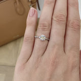 HOPE - Chatham® Round Pink Sapphire 18k White Gold Shoulder Set Ring