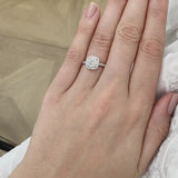 BLUSH - Round Lab Diamond 18k White Gold Petite Halo Ring