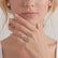 COCO - Emerald Lab Diamond & Diamond 18k White Gold Hidden Halo Triple Pavé Ring