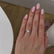 Dahlia round moissanite 0.60ct split shank solitaire engagement ring 18k white gold Lily Arkwright square