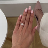 Macy 1.50ct Emerald Cut E Colour Lab Diamond 950 Platinum Micro Pavé Engagement Ring Lily Arkwright 