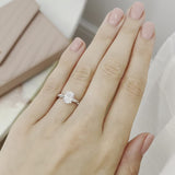 EDEN - Chatham® Oval Pink Sapphire & Diamond 18k White Gold Vine Solitaire Ring