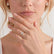 MACY - Emerald Lab Diamond & Diamond 18k Rose Gold Micro Pavé Ring