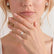 MACY - Round Lab Diamond 950 Platinum Petite Pavé Shoulder Set Ring