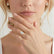 Isabella solitaire oval lab diamond cathedral setting set 18k yellow gold engagement ring