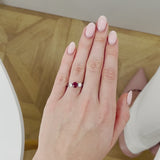 LEANORA - Chatham® Round Ruby 18k Rose Gold Trilogy