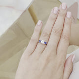 LEANORA - Chatham® Round Pink Sapphire 18k White Gold Trilogy