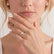 FLEUR - Round Lab Diamond 18k Rose Gold Shoulder Set Ring