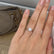 ELENA - Round Moissanite Solitaire 950 Platinum Cathedral Ring