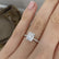 COCO - Emerald Blue Sapphire & Diamond 18k Rose Gold Petite Hidden Halo Triple Pavé Ring