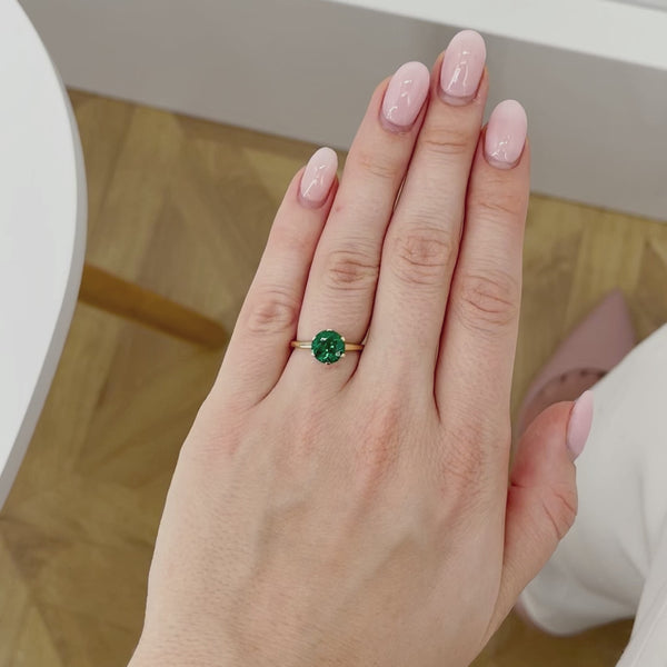 SERENITY - Chatham® Lab Grown Emerald 18k Rose Gold Solitaire