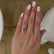 Ophelia 1.49ct 6mm Cushion Cut Chatham Medium Blue lab grown Sapphire 950 platinum halo Engagement Ring Lily Arkwright