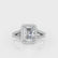 EVERLY - Radiant Pink Sapphire & Diamond 18k White Gold Split Shank Halo Ring