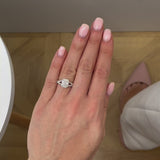 Everly 0.80ct Radiant Cut I Colour Lab Diamond 950 Platinum Split Shank diamond shoulders Ring Lily Arkwright