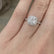 VIOLETTE - Cushion Aqua Spinel & Diamond 18k White Gold Petite Halo Ring