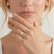 EDEN Round Moissanite 18k Yellow Gold Twist Shoulder Set Engagement Ring Lily Arkwright