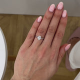 Paris 1.00ct Oval Cut E Colour Lab Diamond 950 Platinum Hidden Halo Engagement Ring Lily Arkwright