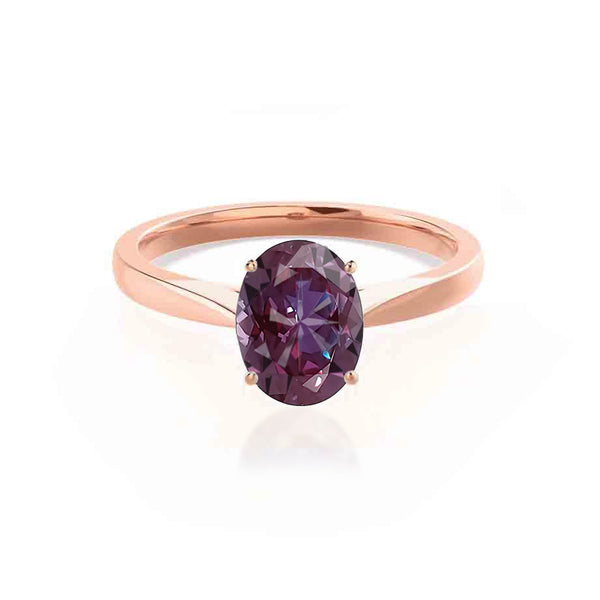 ISABELLA - Oval Alexandrite 18k Rose Gold Solitaire Ring Engagement Ring Lily Arkwright